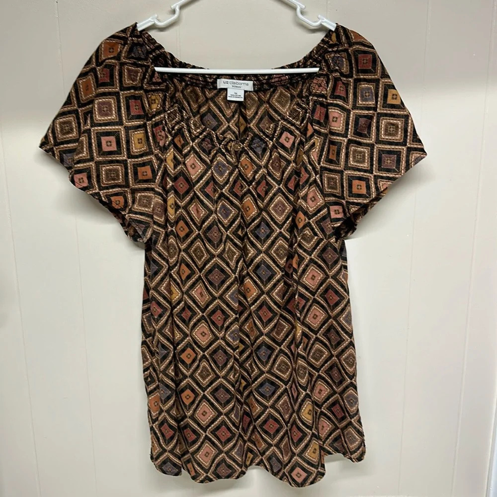 Liz Claiborne Scoop neck Top Sz 1x
